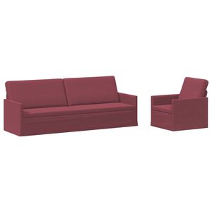 vidaXL Set pohovek 2 pcs V&iacute;no Červen&eacute; Textil