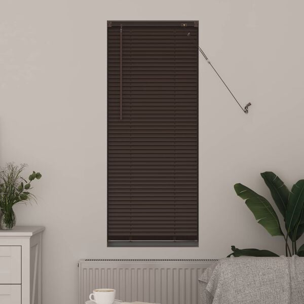vidaXL Venet &scaron;koln&iacute; žaluzie Tmavě hněd&aacute; s vzorem 150 x 60 cm PVC