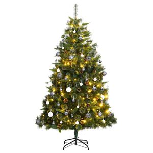 vidaXL Uměl&yacute; skl&aacute;pěc&iacute; v&aacute;nočn&iacute; stromek s 300 LED a koulemi 180 cm