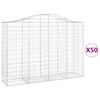 vidaXL Klenut&eacute; gabionov&eacute; ko&scaron;e 50ks 200x50x140/160cm pozinkovan&eacute; železo
