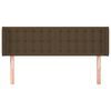 vidaXL Čelo postele typu u&scaron;&aacute;k tmavě hněd&eacute; 147x16x78/88 cm textil