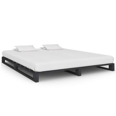 vidaXL Rám postele z palet šedý masivní borovice 160 x 200 cm