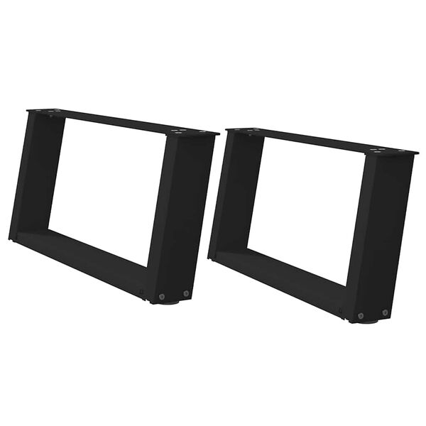 vidaXL Nohy konferenčního stolku ve tvaru U, 2 ks, černé, 60 x (30-31) cm, ocel