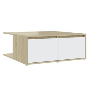 vidaXL Konferenčn&iacute; stolek b&iacute;l&yacute; a dub sonoma 80 x 80 x 31 cm kompozit