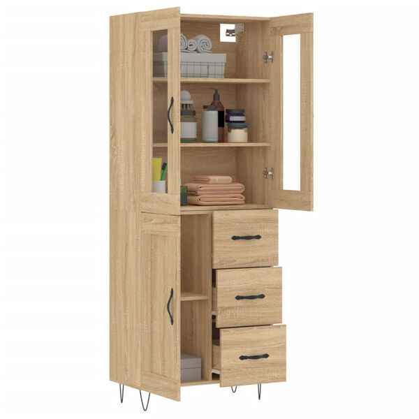 vidaXL Skř&iacute;ň highboard dub sonoma 69,5 x 34 x 180 cm kompozitn&iacute; dřevo