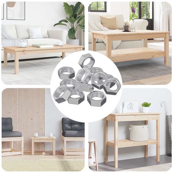 vidaXL &Scaron;estihrann&aacute; matice 12 pcs Stř&iacute;brn&aacute; M6 Kov