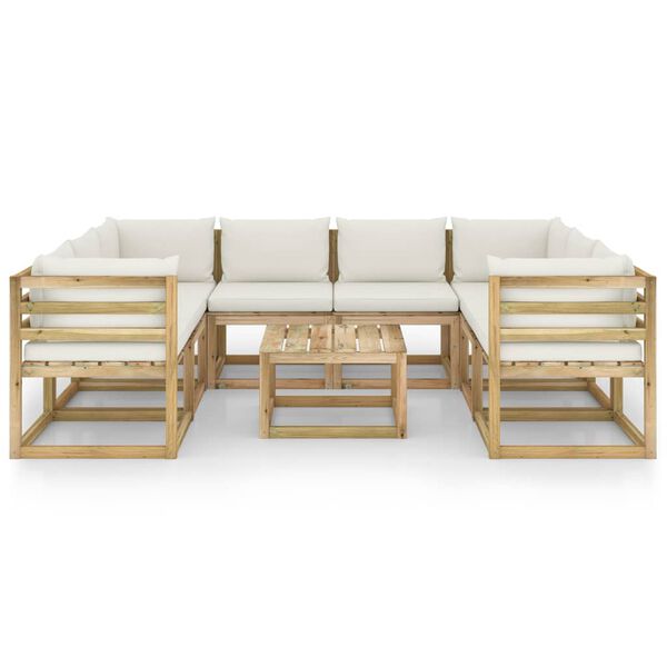 vidaXL 9d&iacute;ln&aacute; zahradn&iacute; sedac&iacute; souprava a podu&scaron;ky impregnovan&aacute; borovice