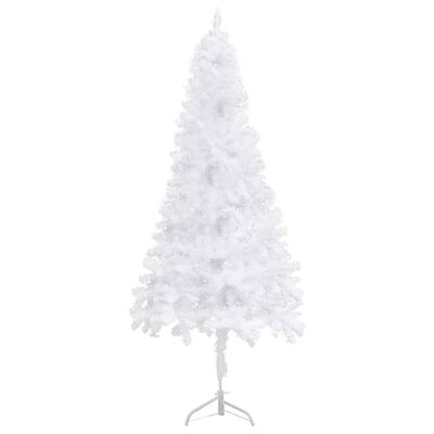 vidaXL Rohový umělý vánoční stromek s LED osvětlením bílý 150 cm PVC