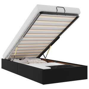 vidaXL Osmansk&yacute; r&aacute;m postele bez matrace čern&aacute; 100x200 cm uměl&aacute; kůže