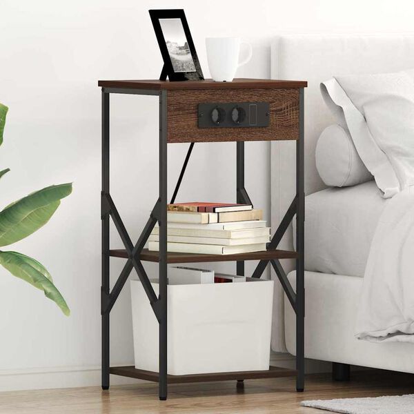 vidaXL Nočn&iacute; skř&iacute;ňka 2 pcs Hněd&yacute; dub 41 x 31 x 76 cm kompozitn&iacute; dřevo