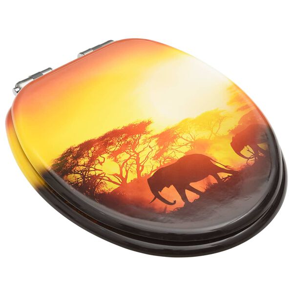 vivdaXL WC sedátka s funkcí pomalého sklápění 2 ks MDF motiv savany