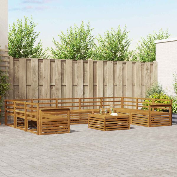 vidaXL Sedac&iacute; soupravy 10 pcs Př&iacute;rodn&iacute; Masivn&iacute; ak&aacute;tov&eacute; dřevo