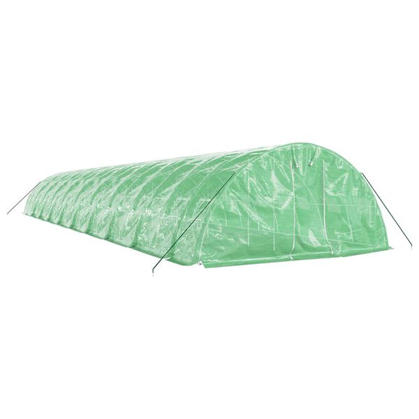 vidaXL Sklen&iacute;k s ocelov&yacute;m r&aacute;mem zelen&yacute; 100 m&sup2; 20 x 5 x 2,3 m