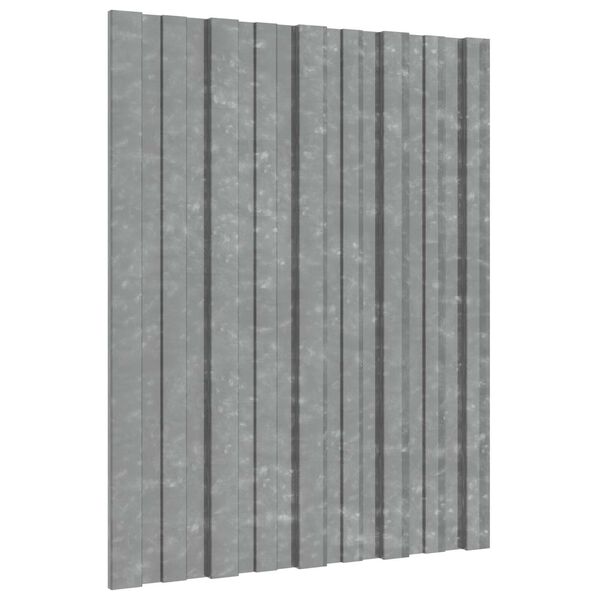 vidaXL Stře&scaron;n&iacute; panel 36 pcs Stř&iacute;brn&aacute; 60 x 45 cm Pozinkovan&aacute; ocel