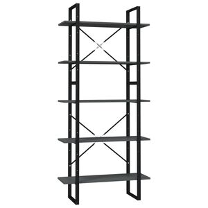 vidaXL Knihovna s 5 policemi &scaron;ed&aacute; 80 x 30 x 175 cm kompozitn&iacute; dřevo