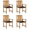 vidaXL Zahradn&iacute; židle s podu&scaron;kami 4 ks masivn&iacute; ak&aacute;ciov&eacute; dřevo