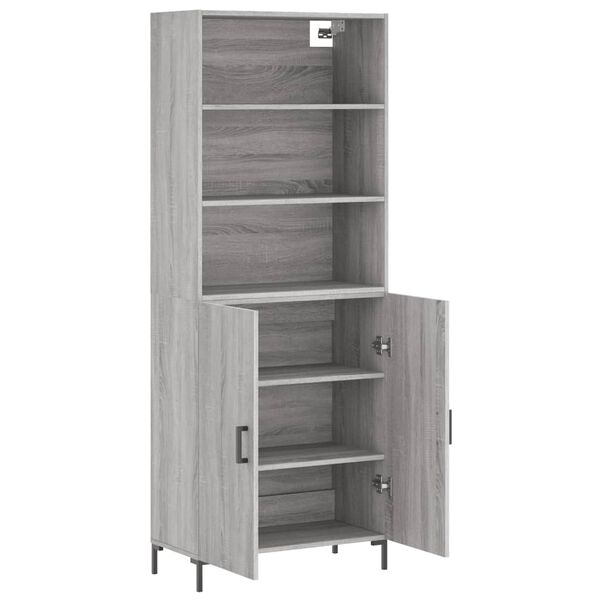 vidaXL Skř&iacute;ň highboard &scaron;ed&aacute; sonoma 69,5 x 34 x 180 cm kompozitn&iacute; dřevo