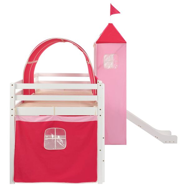 vidaXL Dětsk&aacute; patrov&aacute; postel skluzavka a žebř&iacute;k borovice 208 x 230 cm