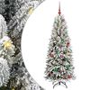 vidaXL Uměl&yacute; v&aacute;nočn&iacute; stromeček B&iacute;l&aacute; 150 cm PVC, plast, ocel a PE