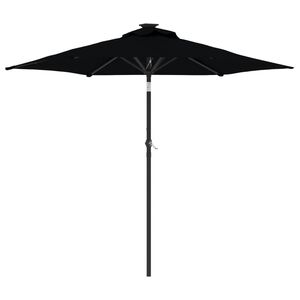 vidaXL Zahradn&iacute; slunečn&iacute;k s ocelovou tyč&iacute; čern&yacute; 225 x 225 x 212 cm
