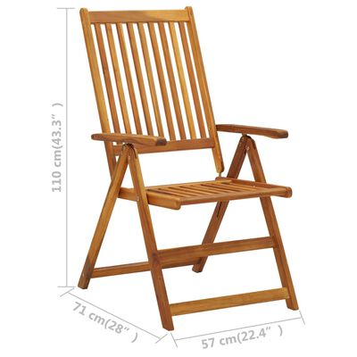 vidaXL Zahradní polohovací židle 2 ks masivní akáciové dřevo