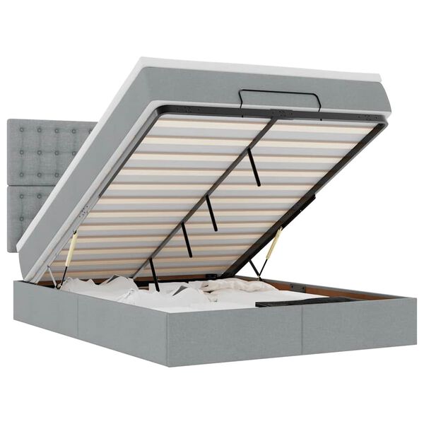 vidaXL Osmansk&yacute; r&aacute;m postele s matrac&iacute; světle &scaron;ed&aacute; 140x190cm textil