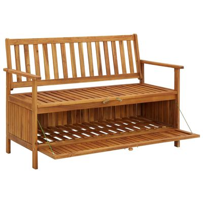 vidaXL Zahradní úložná lavice 120 cm masivní akáciové dřevo