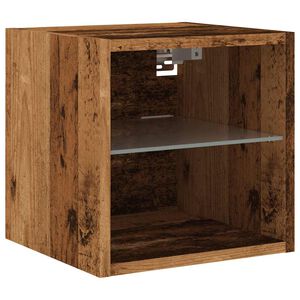 vidaXL N&aacute;stěnn&aacute; TV skř&iacute;ňka s LED osvětlen&iacute;m star&eacute;ho dřeva 30x28,5x30cm