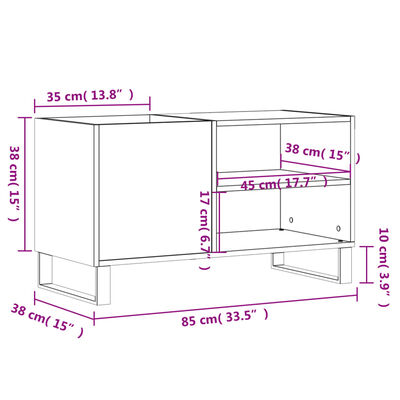 vidaXL Skříňka na LP desky betonově šedá 85x38x48 cm kompozitní dřevo