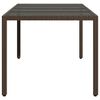 vidaXL Zahradní stůl se skleněnou deskou hnědý 190x90x75 cm polyratan