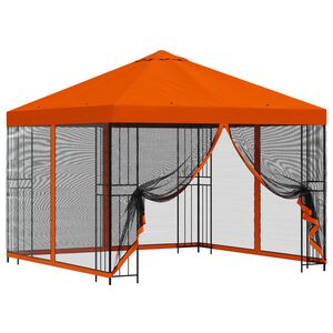 vidaXL Zahradn&iacute; alt&aacute;n se stěnami 3 x 3 m Oranžov&aacute; Polyester a ocel