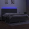 vidaXL Box spring postel s matrac&iacute; a LED tmavě &scaron;ed&aacute; 200x200 cm textil
