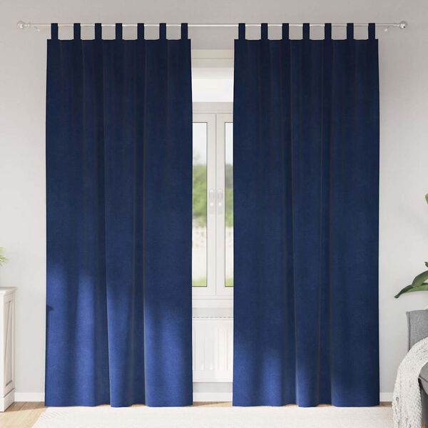 vidaXL Zatemňovac&iacute; z&aacute;věsy 2 pcs Tmavě modr&aacute; 140 x 225 cm samet