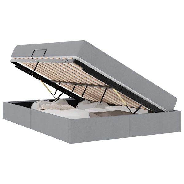 vidaXL Postel s úložným prostorem a matrací Světle šedá 140 x 200 cm