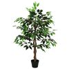 vidaXL Uměl&aacute; rostlina Ficus Zelen&aacute; 90 x 16 x 110 cm Tkanina a dřevo