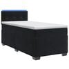 vidaXL Box spring postel s matrac&iacute; a LED Čern&aacute; 90 x 200 cm Samet