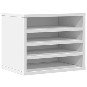 vidaXL Stoln&iacute; organiz&eacute;r b&iacute;l&yacute; 36 x 26 x 29,5 cm kompozitn&iacute; dřevo