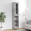 vidaXL Skř&iacute;ň highboard betonově &scaron;ed&aacute; 34,5x34x180 cm kompozitn&iacute; dřevo