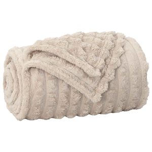 vidaXL Přehoz B&eacute;žov&aacute; 150 x 130 cm 0.45 kg Fleece