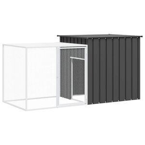 vidaXL Klec pro kr&aacute;l&iacute;ky antracitov&aacute; 200 x 91 x 100 cm pozinkovan&aacute; ocel
