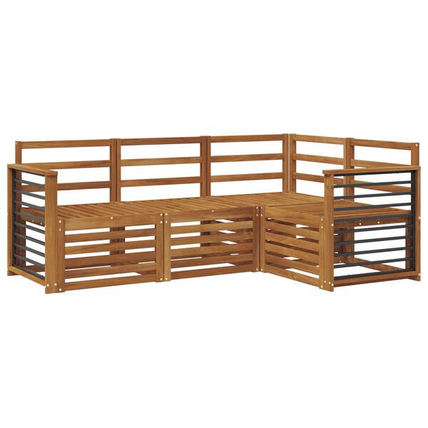 vidaXL Sedac&iacute; soupravy 4 pcs Př&iacute;rodn&iacute; Masivn&iacute; ak&aacute;tov&eacute; dřevo