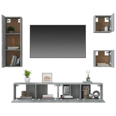 vidaXL 5dílný set TV skříněk šedý sonoma kompozitní dřevo