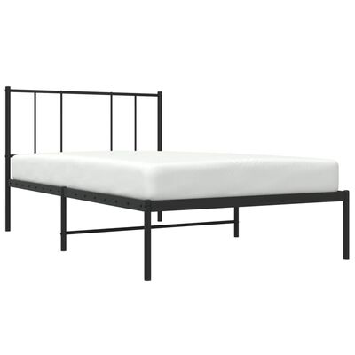 vidaXL Kovový rám postele s čelem černý 90 x 200 cm