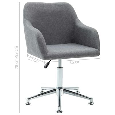 vidaXL Otočné jídelní židle 4 ks světle šedé textil