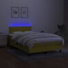 vidaXL Box spring postel s matrac&iacute; a LED zelen&aacute; 120 x 200 cm textil