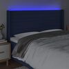 vidaXL Čelo postele s LED modr&eacute; 183x16x118/128 cm textil