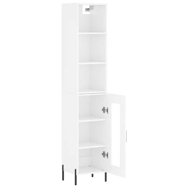 vidaXL Skř&iacute;ň highboard b&iacute;l&aacute; s vysok&yacute;m leskem 34,5x34x180 cm kompozit