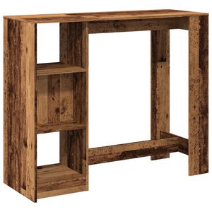 vidaXL Barov&yacute; stůl s polic&iacute; old wood 124x46x103,5 cm kompozitn&iacute; dřevo