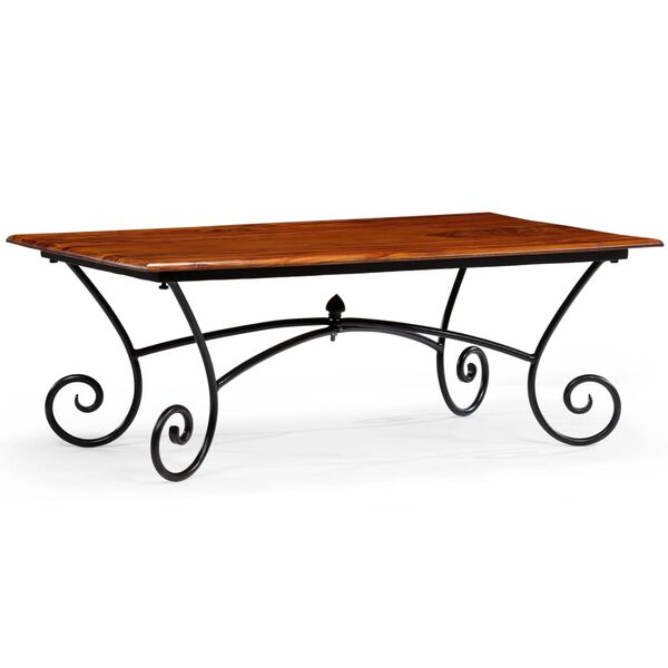 vidaXL Konferenčn&iacute; stolek se zakřiven&yacute;mi nohami masiv 110 x 60 x 39 cm