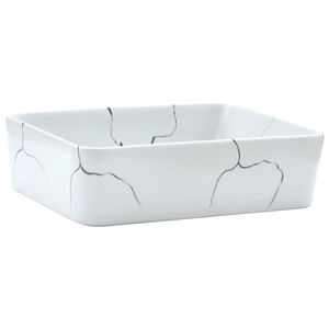 vidaXL Umyvadlo na desku b&iacute;l&eacute; obd&eacute;ln&iacute;k 46 x 35,5 x 13 cm keramika